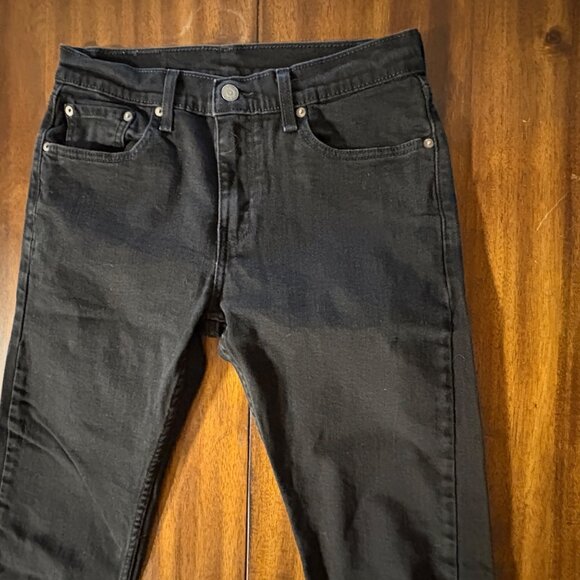 EXCELLENT Levis 502 Taper Fit Mens Black Jeans 30 W X 30 L Stretch Denim - Picture 3 of 10